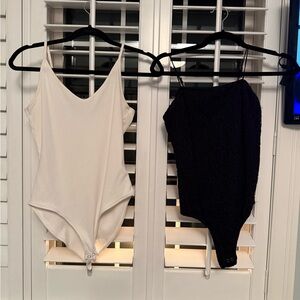 Hollister and American Eagle White and Black Bodysuit Set
